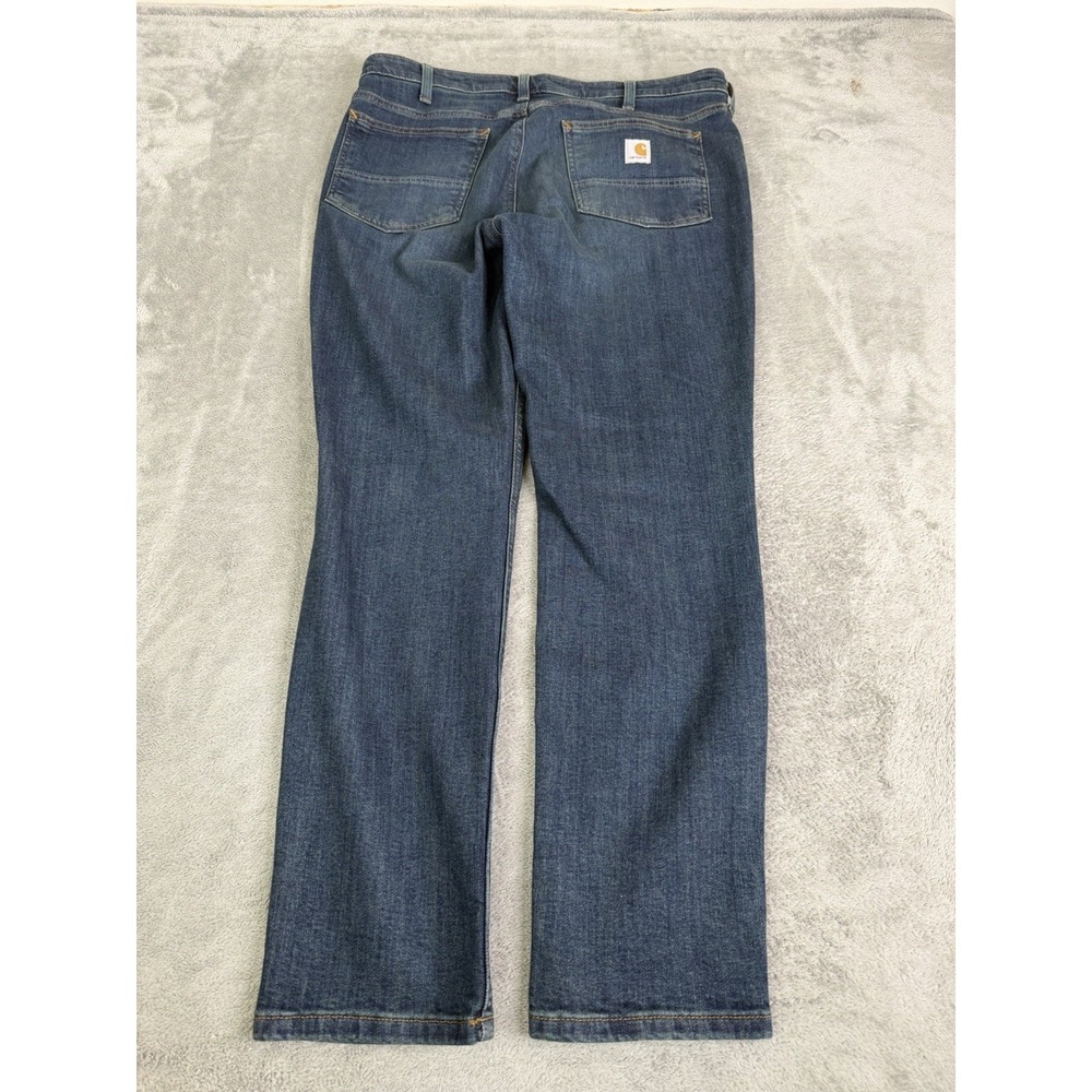 Carhartt Rugged Flex Slim Fit Tapered Jeans Women's Size 14 Blue Workwear - Picture 2 of 11